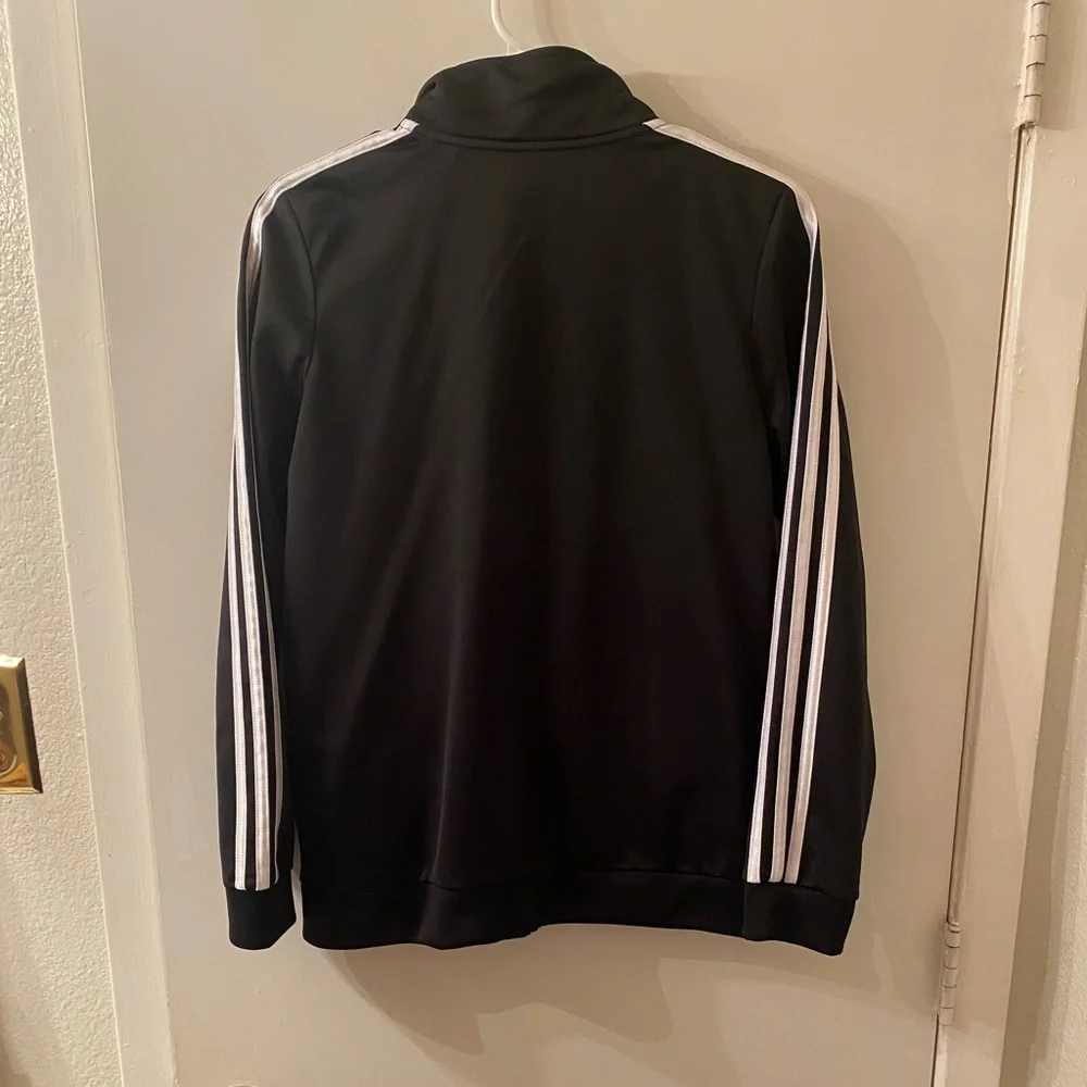 Adidas Boys Black and White Track Jacket